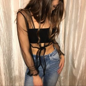 Sheer mesh top